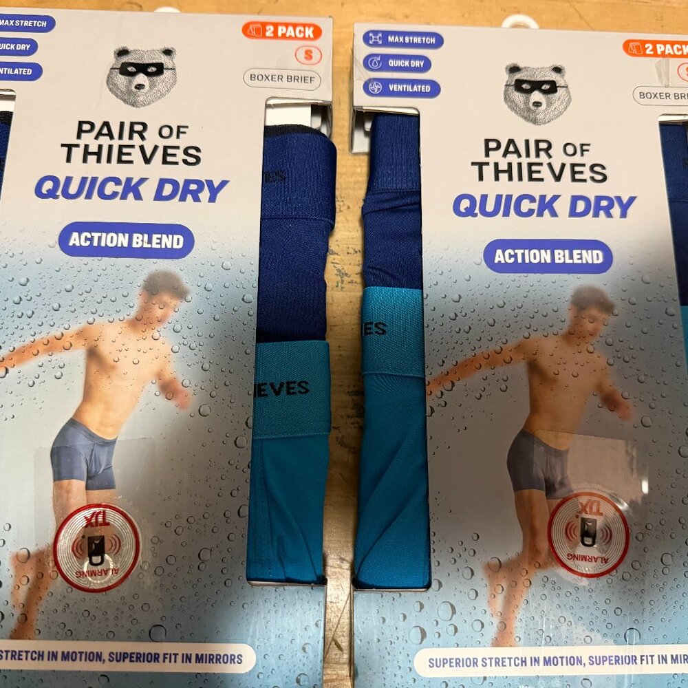 TWO Pair Of Thieves Men's 2 Pack Quick Dry Action Blend Boxer Briefs MSRP $56